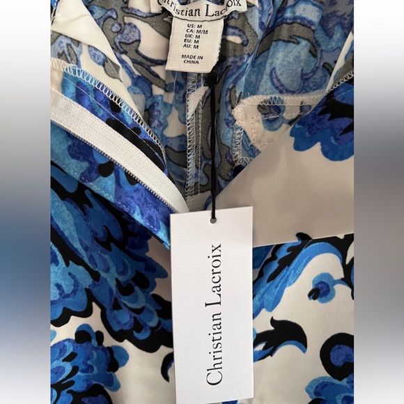 NWT Christian Lacroix Blue Floral Suit - Picture 9 of 9
